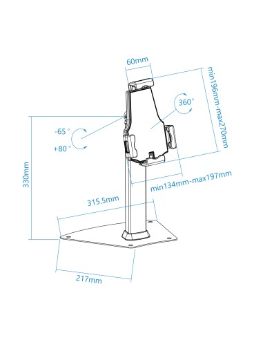 TQTDS0811 soporte de seguridad para tabletas 26,7 cm (10.5") Negro