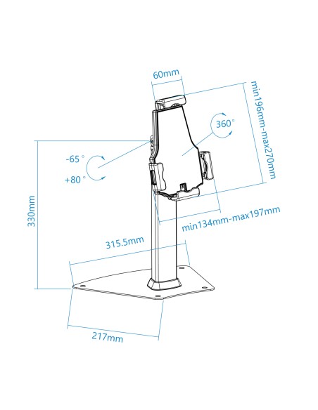 TQTDS0811 soporte de seguridad para tabletas 26,7 cm (10.5") Negro