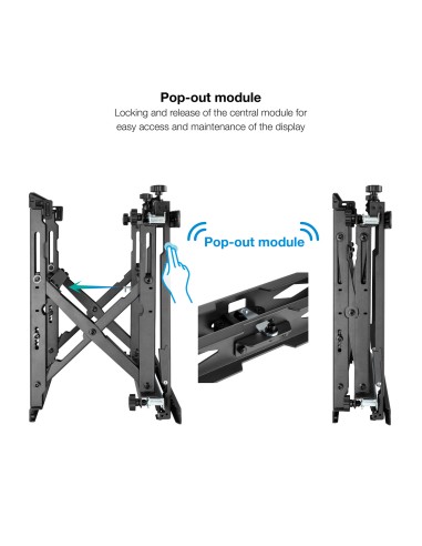 Soporte Video Wall de Pared para Pantalla 45"-70", Negro