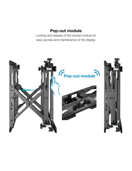 Soporte Video Wall de Pared para Pantalla 45"-70", Negro