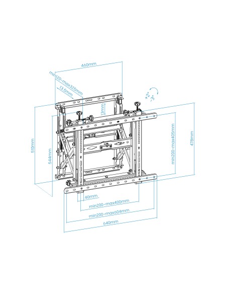 Soporte Video Wall de Pared para Pantalla 45"-70", Negro