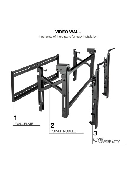 Soporte Video Wall de Pared para Pantalla 45- 70, Negro