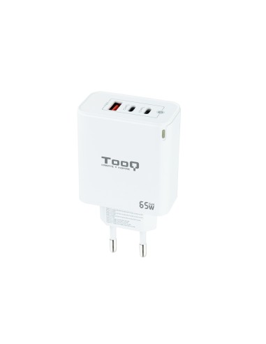 Cargador de Pared GaN 2USB-C/PD + USB-A/QC 65W, Blanco