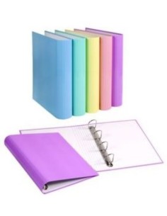 EXP 10 CARPETA ANILLAS SOFT A4 4 25MM CARTON FORRADO SURTID