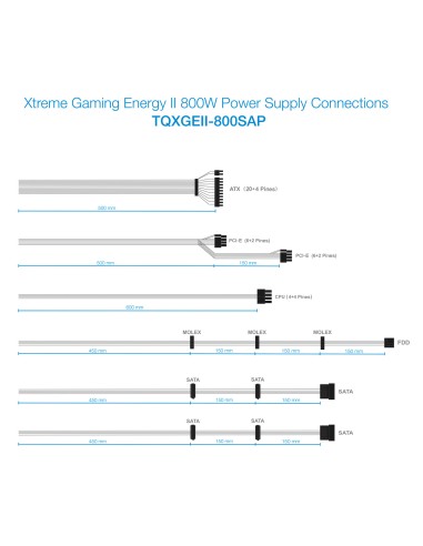 TQXGEII-800SAP unidad de fuente de alimentación 800 W 20+4 pin ATX ATX Negro