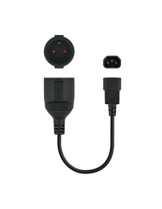 CABLE ADAPTADOR C14/M a CEE7/H, 25 CM