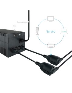 CABLE ADAPTADOR C14/M a CEE7/H, 25 CM 2