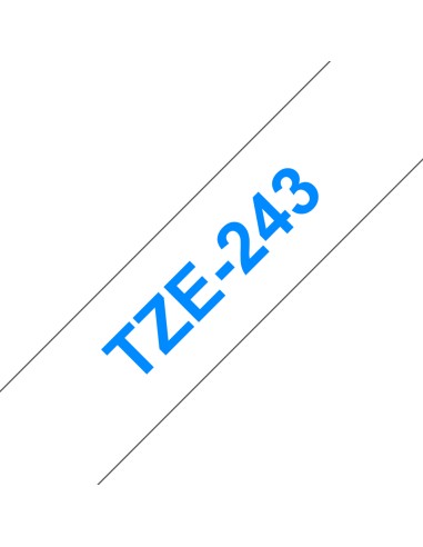 TZE-243 cinta para impresora de etiquetas Azul sobre blanco