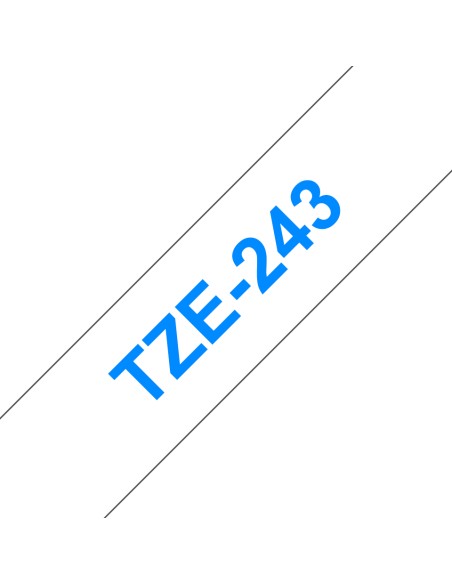 TZE-243 cinta para impresora de etiquetas Azul sobre blanco