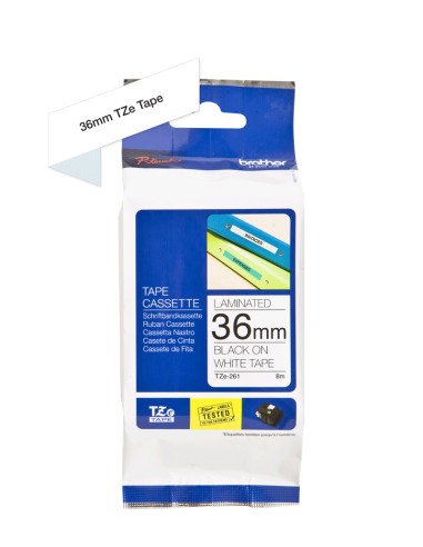 TZE-261 cinta para impresora de etiquetas Negro sobre blanco TZ