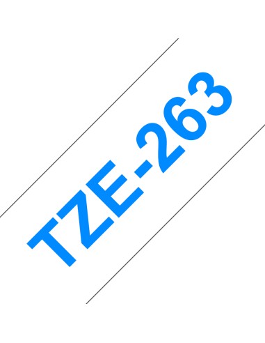TZE-263 cinta para impresora de etiquetas Azul sobre blanco
