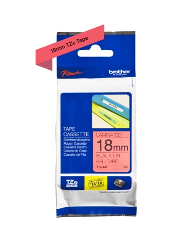 TZE-441 cinta para impresora de etiquetas Negro sobre rojo