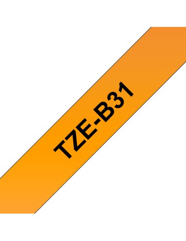 TZE-B31 cinta para impresora de etiquetas Negro sobre naranja fluorescente