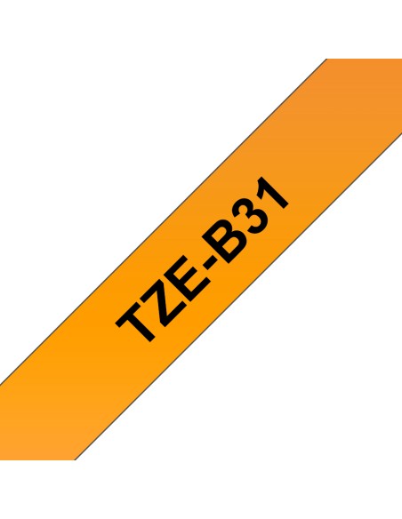 TZE-B31 cinta para impresora de etiquetas Negro sobre naranja fluorescente
