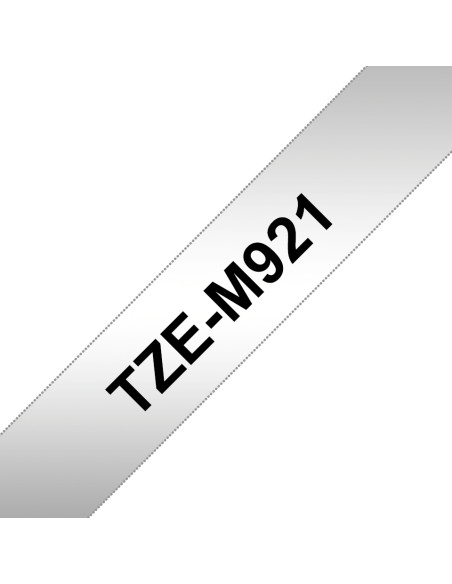 TZE-M921 cinta para impresora de etiquetas Negro sobre metálico