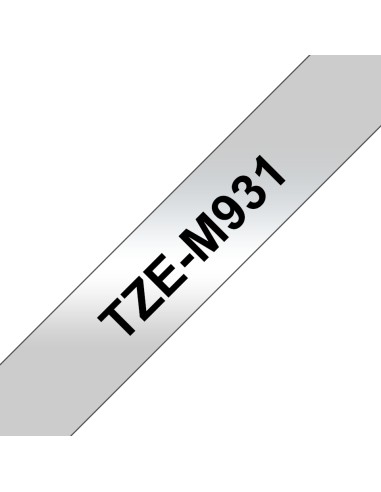 TZE-M931 cinta para impresora de etiquetas Negro sobre plata