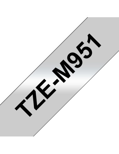 TZE-M951 cinta para impresora de etiquetas Negro sobre plata