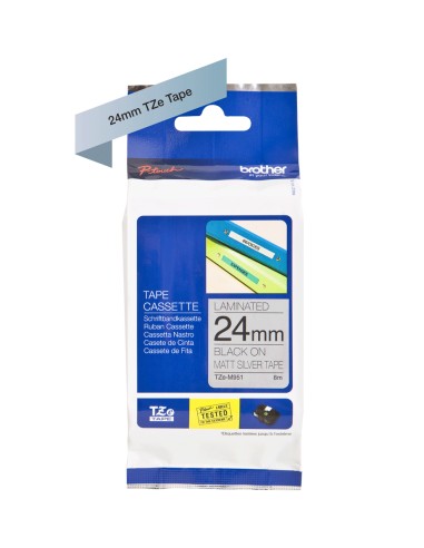 TZE-M951 cinta para impresora de etiquetas Negro sobre plata