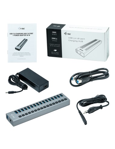 USB 3.0 Charging HUB 16port + Power Adapter 90 W