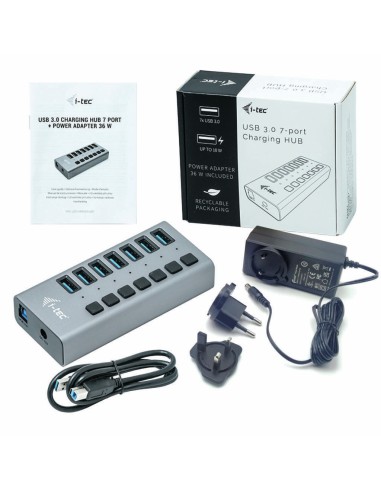 USB 3.0 Charging HUB 7port + Power Adapter 36 W