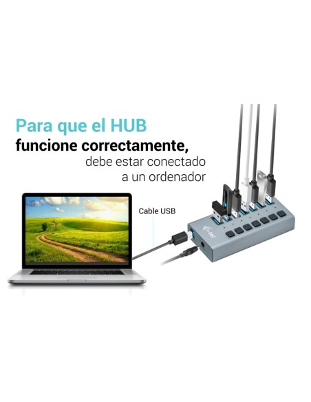 USB 3.0 Charging HUB 7port + Power Adapter 36 W