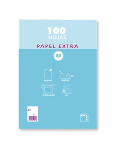 PAQUETE PAPEL EXTRA BLANCO SATINADO 100 HOJAS 80 GRS. A-4 (210X297MM.) LISO PACSA 21811