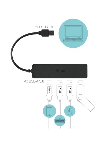 Advance USB 3.0 Slim Passive HUB 4 Port