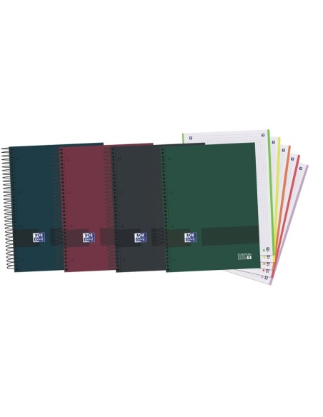 Paq 5 cuaderno espiral a4 120h 90g cuad 5x5 microperforado oxfordampyou colores neutros Paq 5 cuaderno espiral a4 120h 90g cuad 5x5 microperforado oxfordampyou colores neutros