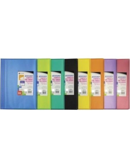 Paq 12 carpeta 30 fundas soldadas a4 tapa flexible colores surtidos carchiplas