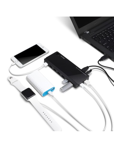 UH720 hub de interfaz USB 3.2 Gen 1 (3.1 Gen 1) Micro-B 5000 Mbit/s Negro