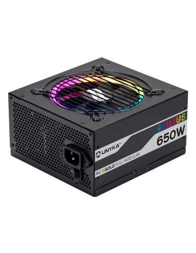 ATX Atilus RGB Black 650W unidad de fuente de alimentación 20+4 pin ATX Negro