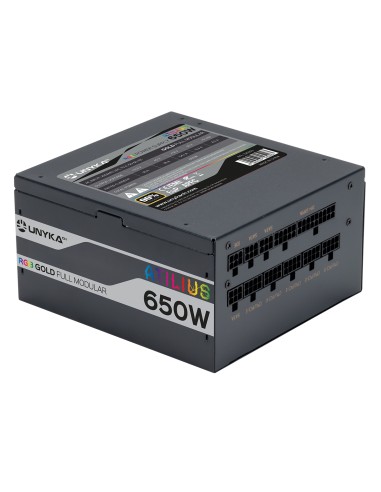 ATX Atilus RGB Black 650W unidad de fuente de alimentación 20+4 pin ATX Negro