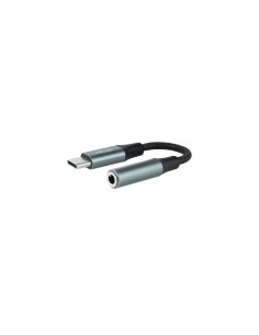 Cable Adaptador Audio USB-C/M a Jack 3.5/H, 11 cm, Negro/Gris