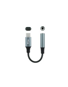 Cable Adaptador Audio USB-C/M a Jack 3.5/H, 11 cm, Negro/Gris 2