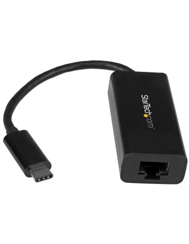 Adaptador de Red Ethernet Gigabit USB-C - Adaptador externo USB 3.0 a RJ45 - USB Tipo C a Ethernet - Negro