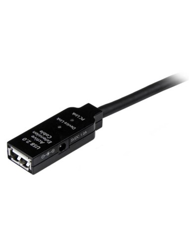 Cable 10m Extensión Alargador USB 2.0 Activo Amplificado - Macho a Hembra USB A - Negro