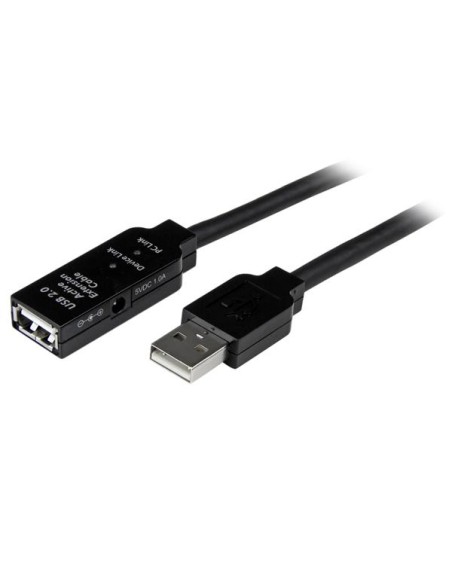 Cable 15m Extensión Alargador USB 2.0 Activo Amplificado - Macho a Hembra USB A - Negro