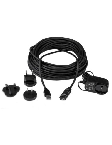 Cable 15m Extensión Alargador USB 2.0 Activo Amplificado - Macho a Hembra USB A - Negro