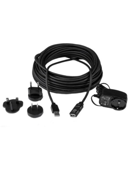 Cable 15m Extensión Alargador USB 2.0 Activo Amplificado - Macho a Hembra USB A - Negro