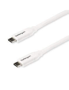 Cable de 2m USB-C a USB-C con capacidad para Entrega de Alimentación de 5A - USB TipoC - Cable de Carga USBC - Blanco 2