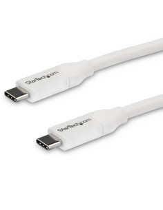 Cable 4m USB-C a USB-C con capacidad para Entrega de Alimentación de 5A - USB Tipo C - Cable de Carga USBC - USB 2.0 - Blanco 2