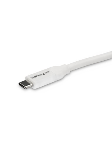 Cable 4m USB-C a USB-C con capacidad para Entrega de Alimentación de 5A - USB Tipo C - Cable de Carga USBC - USB 2.0 - Blanco