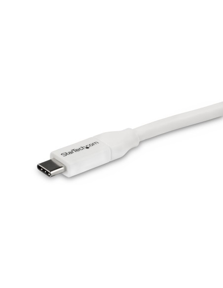 Cable 4m USB-C a USB-C con capacidad para Entrega de Alimentación de 5A - USB Tipo C - Cable de Carga USBC - USB 2.0 - Blanco