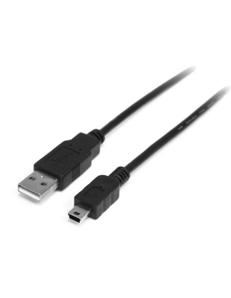 Cable USB de 50cm para Cámara - 1x USB A Macho - 1x Mini USB B Macho - Adaptador Negro