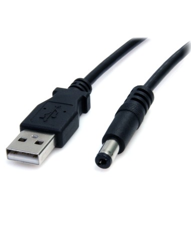 Cable Adaptador 2m USB A Macho a Conector Coaxial Barrel Alimentación Corriente Tipo M 5,5mm 5V DC