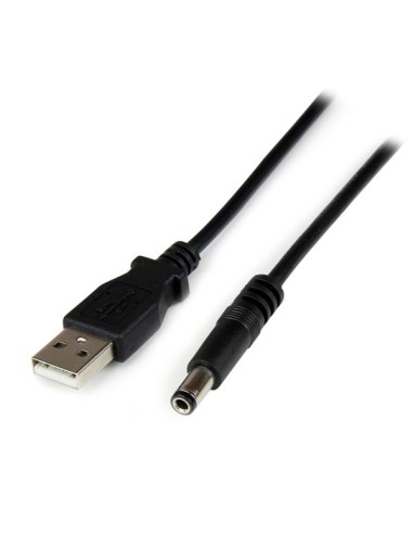 Cable Adaptador 1m USB A Macho a Conector Coaxial Barrel Alimentación Corriente Tipo N 5,5mm 5V DC
