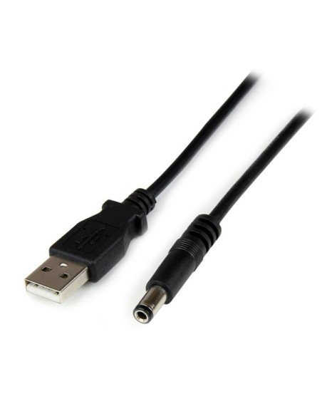 Cable Adaptador 1m USB A Macho a Conector Coaxial Barrel Alimentación Corriente Tipo N 5,5mm 5V DC