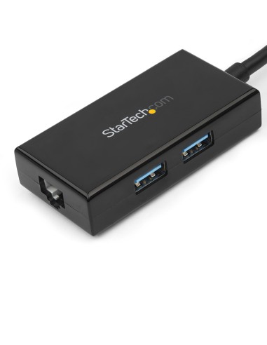 Adaptador de Red Ethernet Gigabit Externo USB 3.0 con Concentrador Incorporado de 2 Puertos USB