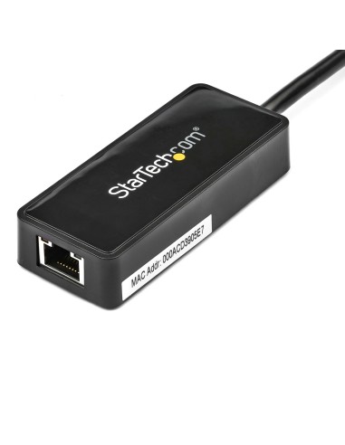 Adaptador Tarjeta de Red NIC Externa USB 3.0 de 1 Puerto Gigabit Ethernet RJ45 y Puerto USB - Negro