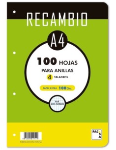 Recambio a4 100h 4 taladros 100g cuad4x4 c m cantos redondeados